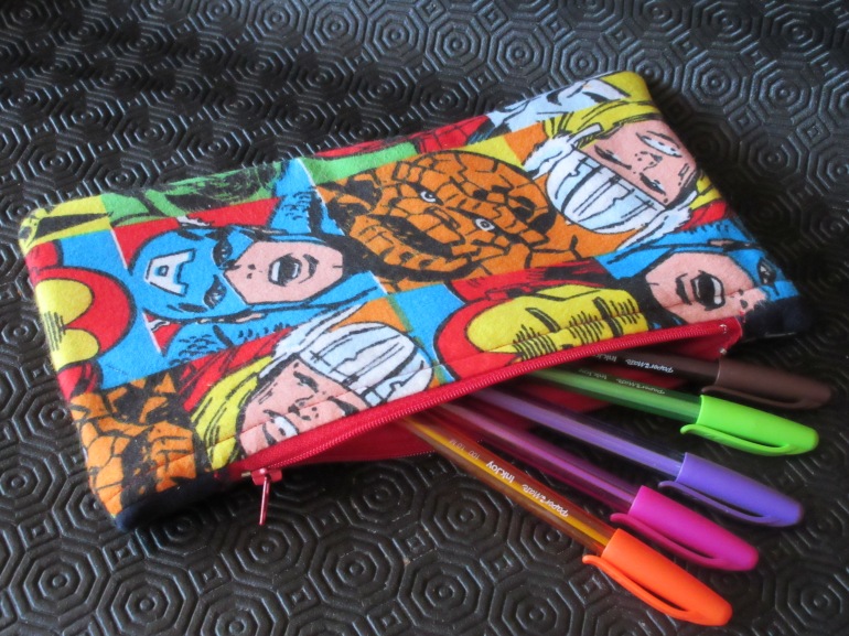 Super hero pencil case.